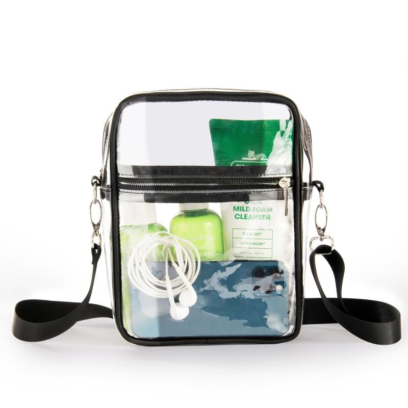 Transparent Square Zipper Bag Crossbody Purse Concert