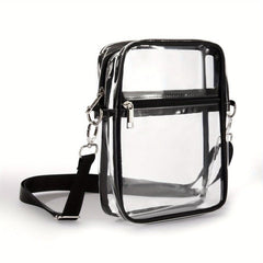 Transparent Square Zipper Bag Crossbody Purse Concert
