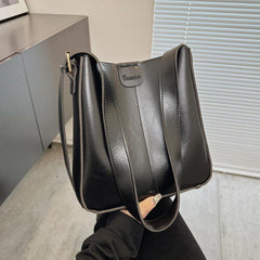 2Pcs Faux Leather Bucket Bag Set Crossbody Bag With Inner Pouch