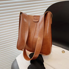 2Pcs Faux Leather Bucket Bag Set Crossbody Bag With Inner Pouch