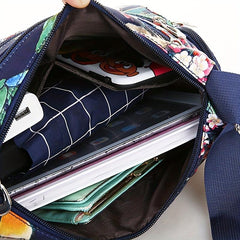 Large Capacity Crossbody Bag Zipper Durable Nylon Shoulder Bag