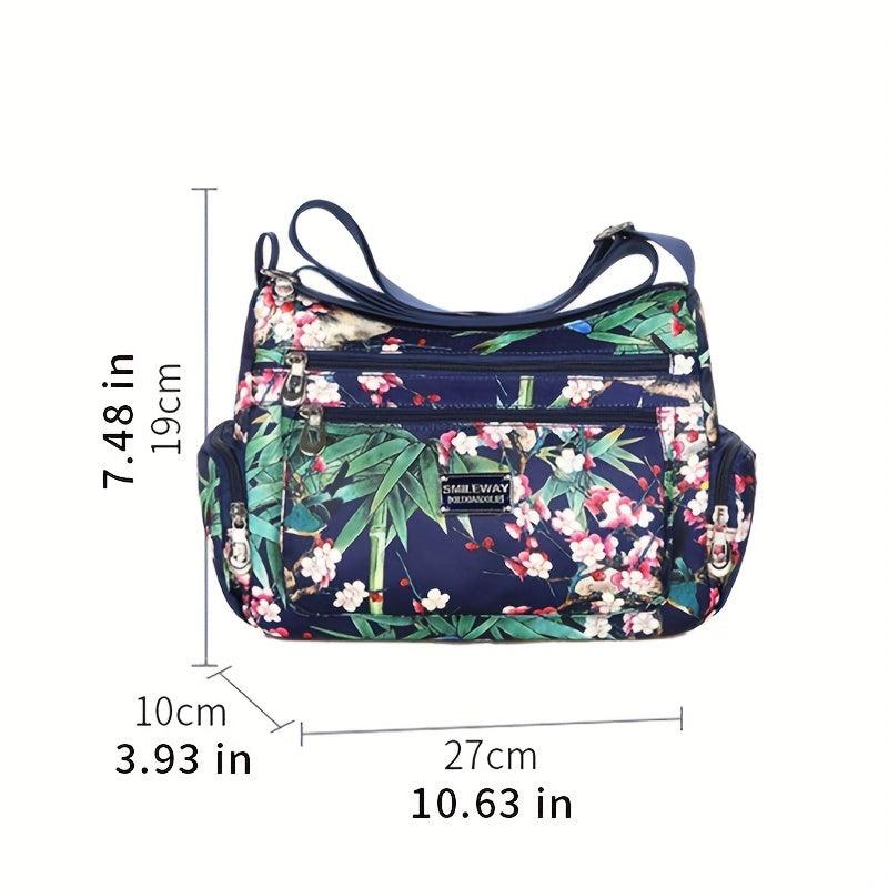 Large Capacity Crossbody Bag Zipper Durable Nylon Shoulder Bag