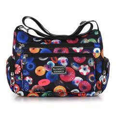 Large Capacity Crossbody Bag Zipper Durable Nylon Shoulder Bag