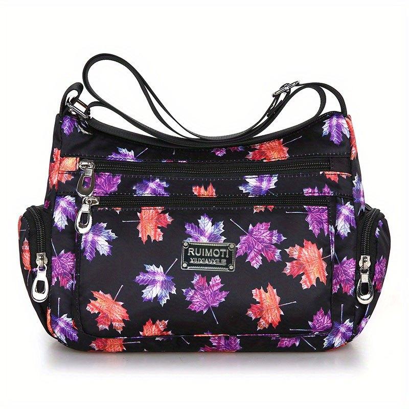 Large Capacity Crossbody Bag Zipper Durable Nylon Shoulder Bag