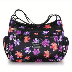 Large Capacity Crossbody Bag Zipper Durable Nylon Shoulder Bag