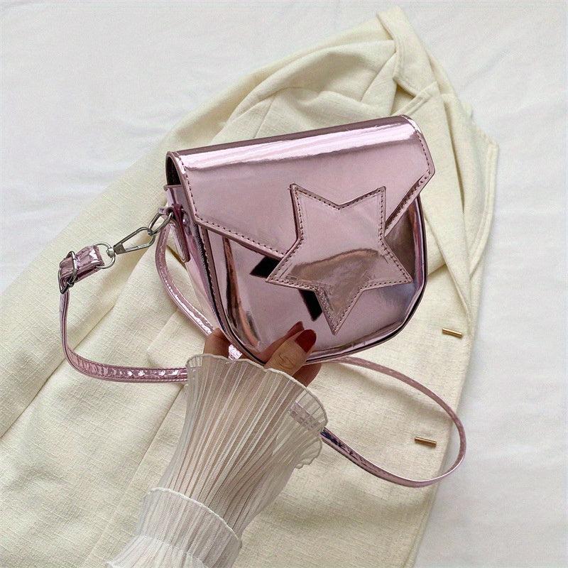 Niche Star Saddle Flap Bag Crossbody Purse for Women