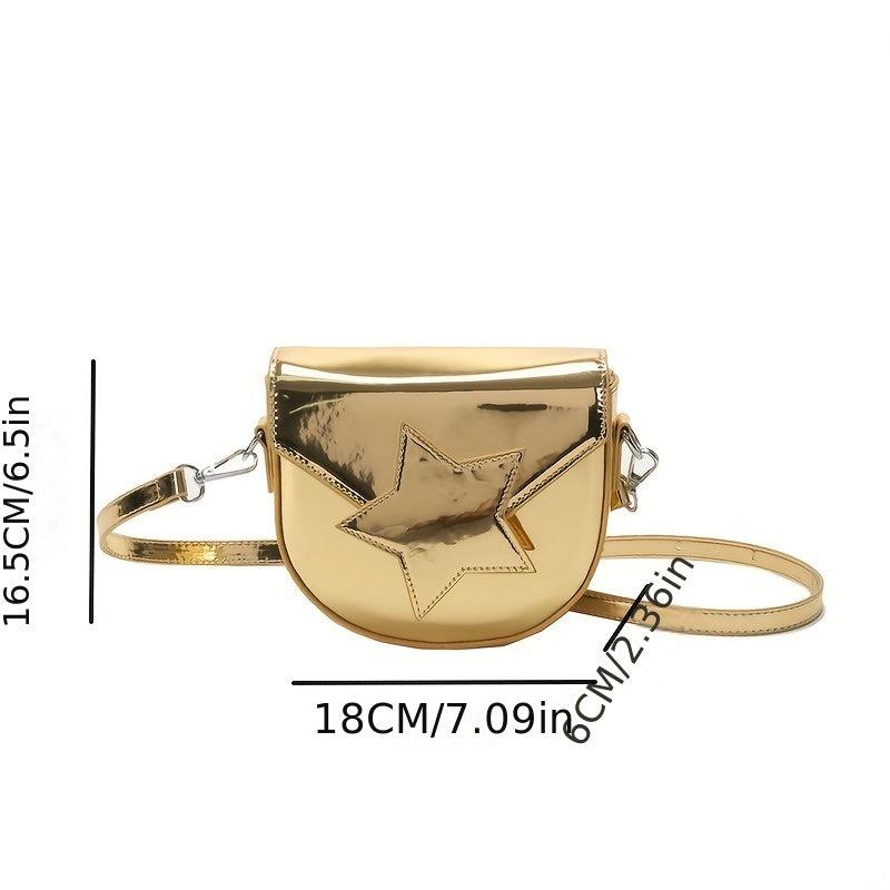 Niche Star Saddle Flap Bag Crossbody Purse for Women