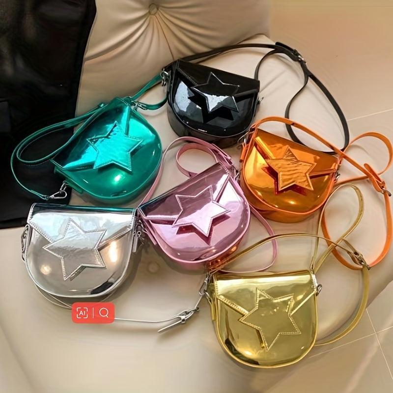 Niche Star Saddle Flap Bag Crossbody Purse for Women