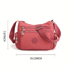 Casual Nylon Crossbody Bag Women's Pocket Purse Solid Shoulder Bag