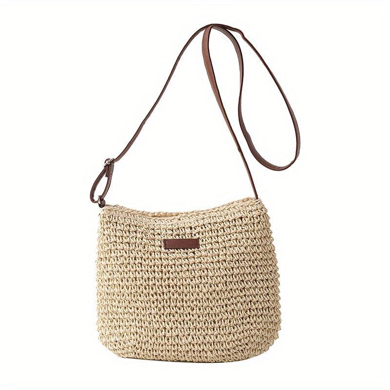 Minimalist Straw Shoulder Bag Crossbody Travel Storage Women's Bag