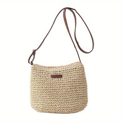 Minimalist Straw Shoulder Bag Crossbody Travel Storage Women's Bag