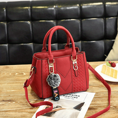 Embroidery Detail Satchel Bag PU Leather Crossbody