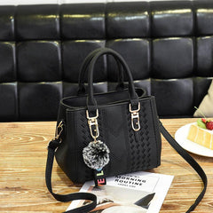 Embroidery Detail Satchel Bag PU Leather Crossbody