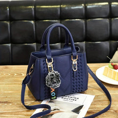 Embroidery Detail Satchel Bag PU Leather Crossbody