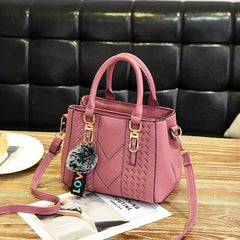 Embroidery Detail Satchel Bag PU Leather Crossbody