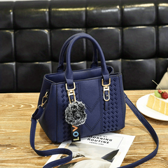 Embroidery Detail Satchel Bag PU Leather Crossbody