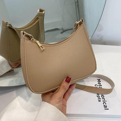 Solid Baguette Bag Women's Small Crossbody Bag