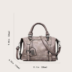 Vintage Boston Crossbody Bag Women's Faux Leather Shoulder Bag