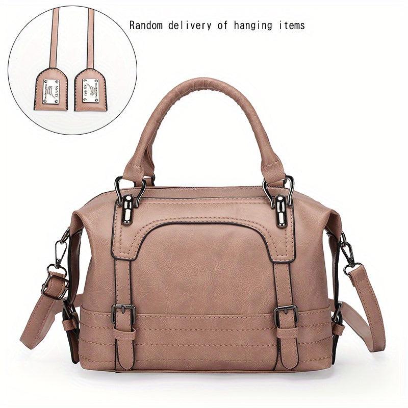Vintage Boston Crossbody Bag Women's Faux Leather Shoulder Bag