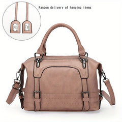 Vintage Boston Crossbody Bag Women's Faux Leather Shoulder Bag