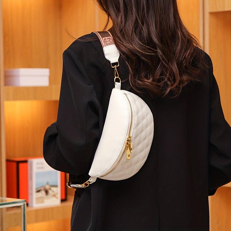 Quilted Crossbody Bag Leather Chest Bag for Women