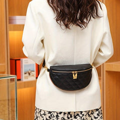 Quilted Crossbody Bag Leather Chest Bag for Women