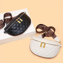 Quilted Crossbody Bag Leather Chest Bag for Women