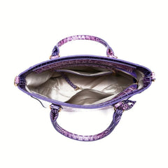 Crocodile Pattern Top Handle Crossbody Bag PU Leather Shoulder Bag