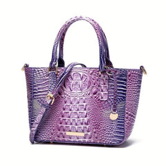 Crocodile Pattern Top Handle Crossbody Bag PU Leather Shoulder Bag