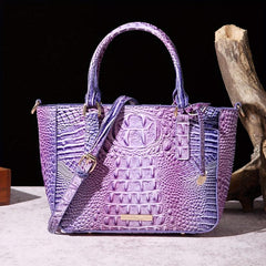 Crocodile Pattern Top Handle Crossbody Bag PU Leather Shoulder Bag
