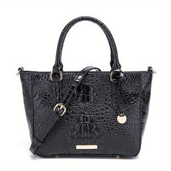 Crocodile Pattern Top Handle Crossbody Bag PU Leather Shoulder Bag