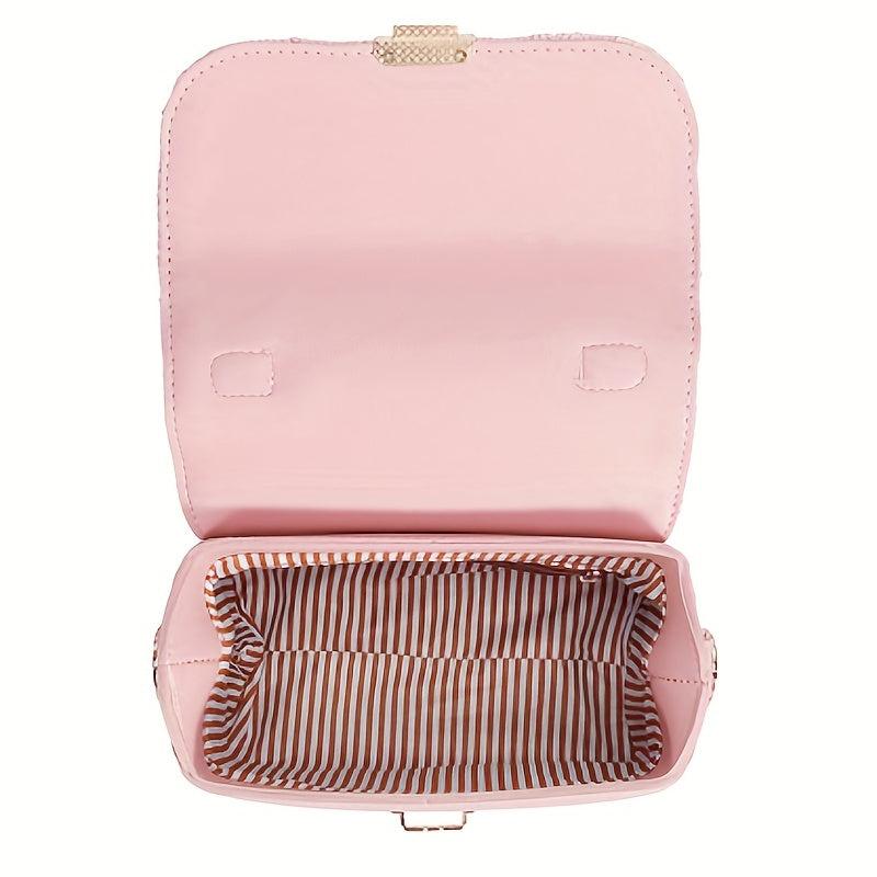 Braided Flap Crossbody Bag Square Shoulder Handbag For Travel & Beach