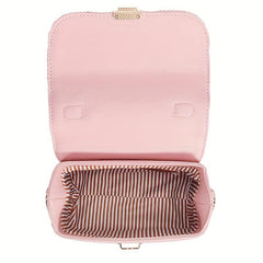 Braided Flap Crossbody Bag Square Shoulder Handbag For Travel & Beach
