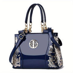 Sequin Flower Pattern Handbags Glossy Crossbody Bag