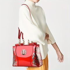Sequin Flower Pattern Handbags Glossy Crossbody Bag