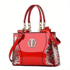 Sequin Flower Pattern Handbags Glossy Crossbody Bag