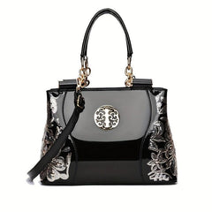 Sequin Flower Pattern Handbags Glossy Crossbody Bag