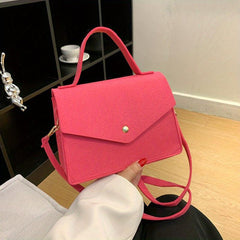 Minimalist Felt Shoulder Bag Solid Satchel Women's Crossbody Bag