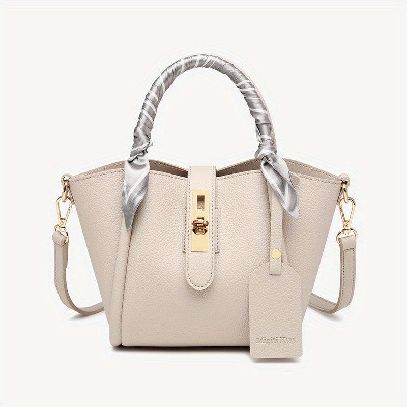 Vegetable Basket Bag Scarf Decor Crossbody Bag for Women
