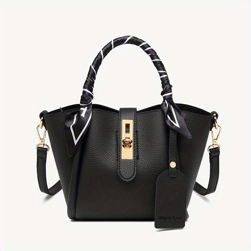 Vegetable Basket Bag Scarf Decor Crossbody Bag for Women