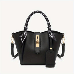 Vegetable Basket Bag Scarf Decor Crossbody Bag for Women