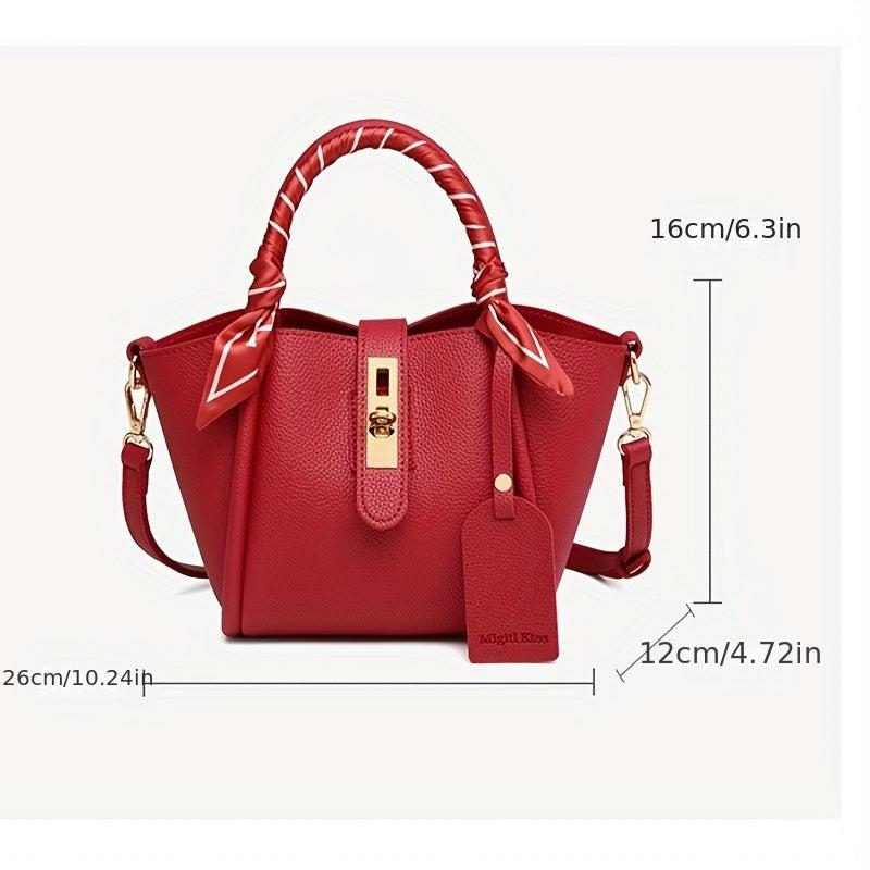Vegetable Basket Bag Scarf Decor Crossbody Bag for Women