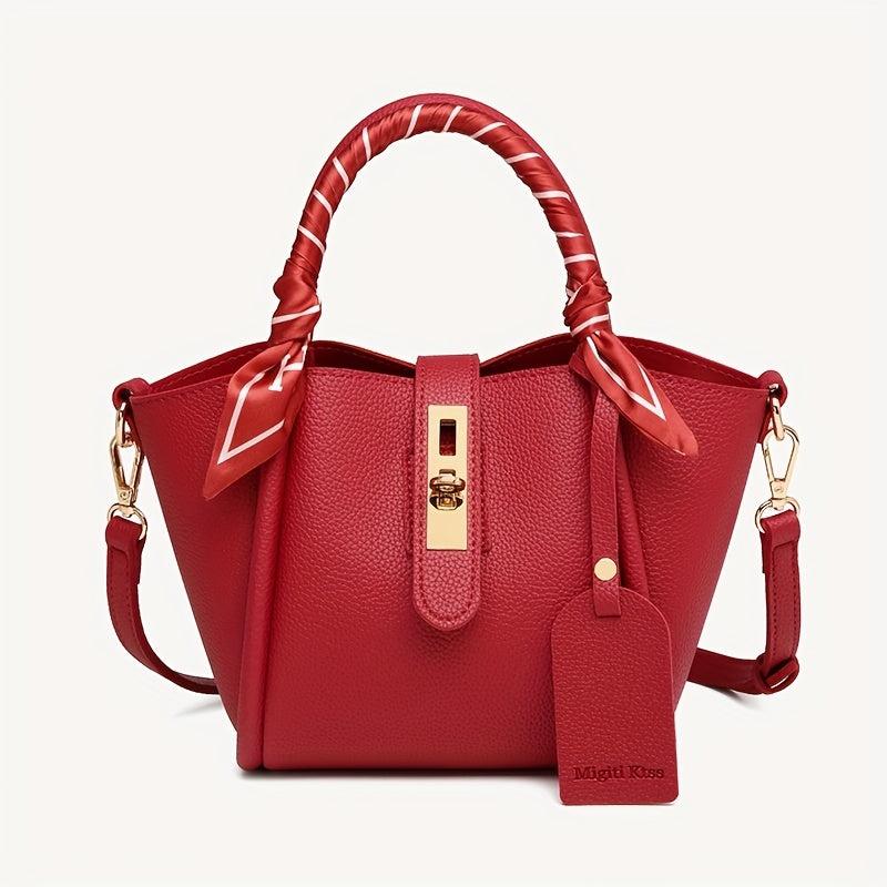 Vegetable Basket Bag Scarf Decor Crossbody Bag for Women