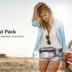 Transparent Waist Square Bag Zipper Cosmetic Fancy Pack
