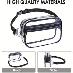 Transparent Waist Square Bag Zipper Cosmetic Fancy Pack