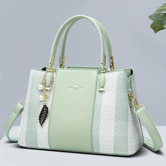 Shepherd Pattern Handbag PU Crossbody Bag Top Handle Satchel Purse