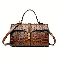 Crocodile Embossed Handbags Faux Leather Crossbody Bag