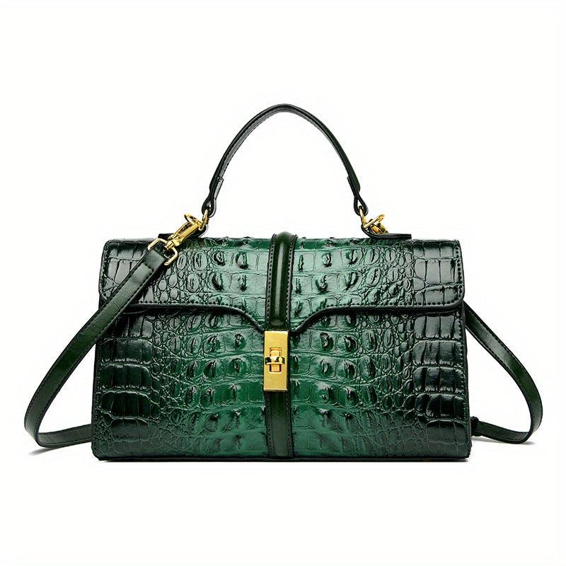 Crocodile Embossed Handbags Faux Leather Crossbody Bag