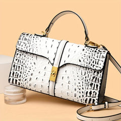 Crocodile Embossed Handbags Faux Leather Crossbody Bag