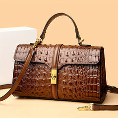 Crocodile Embossed Handbags Faux Leather Crossbody Bag